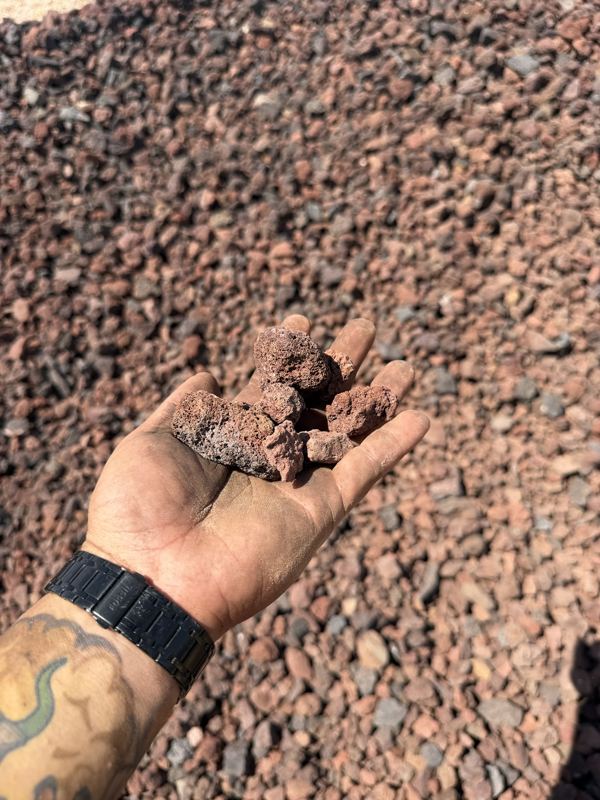 Red lava rock