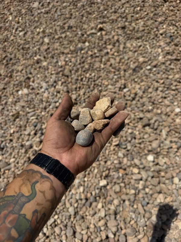 Mixed river gravel